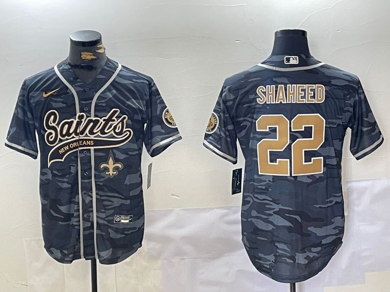 Men New Orleans Saints #22 Shaheed Camo Joint Name 2024 Nike Limited NFL Jersey style 3